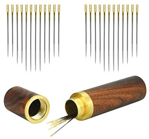 KLYNGTSK 24 Stück Selbsteinfädelnden Nadeln Nähnadeln mit großem Öhr Handnähnadeln Sticknadeln Set Self Threading Needles Selbsteinfädelnde Große Augen Nadeln zum Sticken, Nähen, Stopfen
