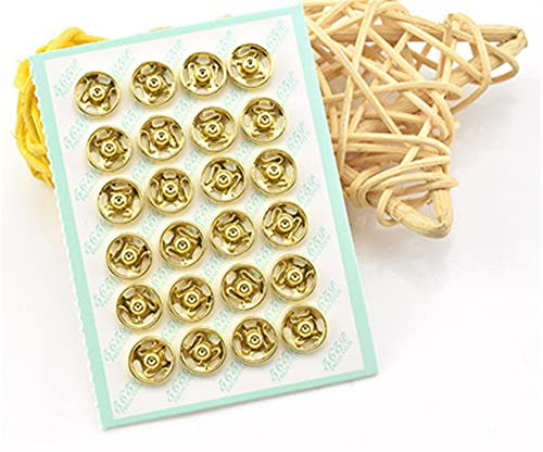 Mini Button Buckle Invisible Metal Snap Buttons Fasteners Press Studs Buttons for Sewing Clothing(Golden,8mm)