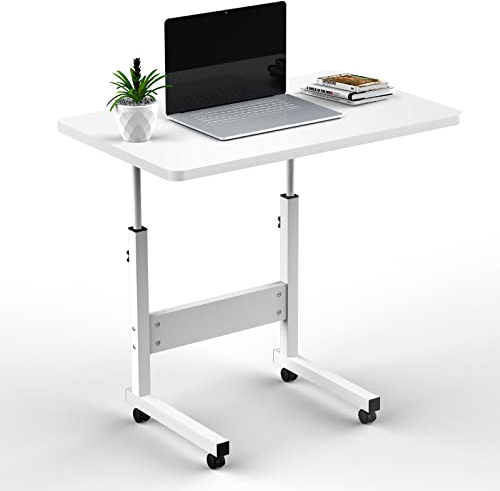 HaodaCulture Beistelltisch Höhenverstellbar 60x40cm, Beistelltisch mit Rollen, Laptoptisch mit Rollen höhenverstellbarer 69-90cm Mobiler Laptop-Schreibtisch Stehend Computertisch Tisch fürs Sofa