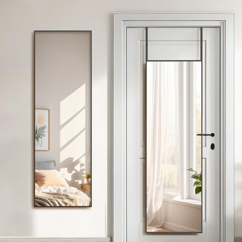 Warmiehomy Full-Length Mirror - Black Wall-Mounted, 28x78cm for Living Room or Dressing Room