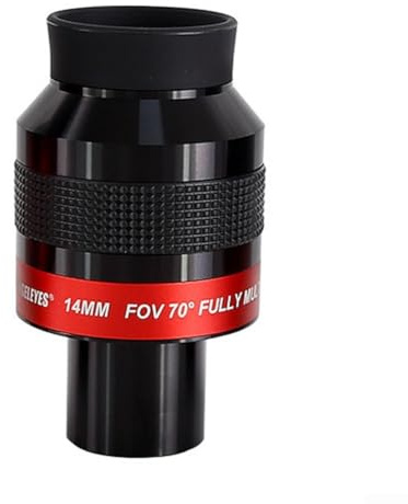 Ultra Wide Angle 70 Degree Flat Field Eyepiece 71422mm for Astronomy with Anti Slip Texture and Folding Eyecup (focal length 14mm)