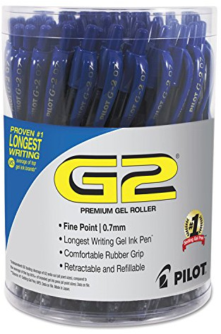 Pilot G2 Premium Gel Pen Convenience Pack, Retractable, Fine 0.7 mm, Blue Ink, Blue Barrel, 36/Pack