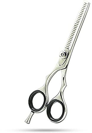 SMI - 5,5 Forbici per sfoltire mancini, Forbice per sfoltire i capelli, Forbici dentate, Forbice capelli, Forbici barbiere acciaio inox