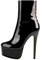Only maker Damen Knöchel Stiefel Stiefeletten Reißverschluss Plateau Stiletto Absatz Ankle Boots Lack Schwarz 38 EU