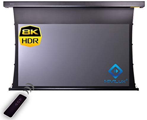 HiViLux® Tension ALR Motor Leinwand Dualspann Hochkontrast Tuch:HiViGrey Cinema 5D/HDR /8K/4K/3D !Not for UST! (127Zoll 16:9 Bild:280x158cm Schwarz)