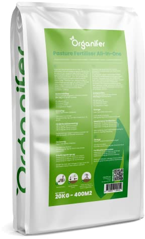 Engrais De Pâturage All-In-One (20 Kg - Pour 400 M2) Pour Pâturages Pour Chevaux Et Animaux De Loisir - Garantit Une Herbe Et Un Fourrage Grossier Savoureux Et De Haute Qualité - Organifer
