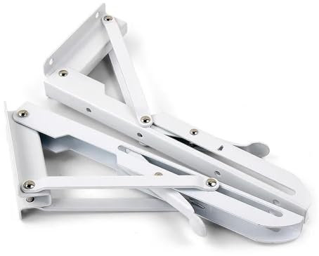 2 Stück 20,3–35,6 cm verstellbare Wand-Dreieck-Klapp-Eckhalterung Regal-Möbelhalterung Hochleistungs-Stützhalterung (Color : White, Size : 195mm)