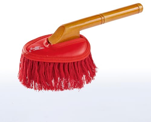 EUROtops Professionnel Car Duster - Petit balai à main idéal pour la poussière/pollen - Nettoyage de la peinture de moto sans eau - Franges cirées - Fibres de coton - Connu aux États-Unis