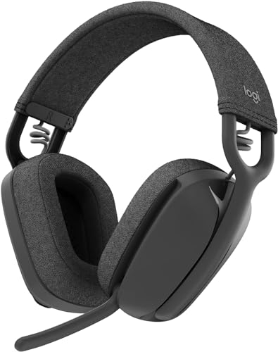 logitech Zone Vibe 100 Lightweight Wireless Over-Ear Headphones with Noise-Cancelling Microphone,Mac/PC - Grey