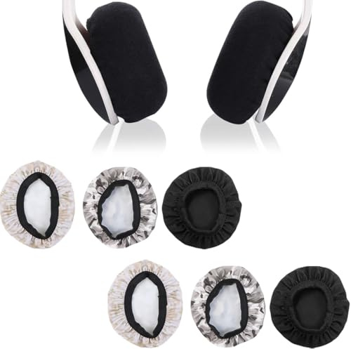XPEX 3 Paires Housse Casque Audio, Protection Casque Audio, Ecouteur Hygiene Couvre, Soie Glacée Coussinets Oreillettes De Protection Contre La Saleté Pour Écouteurs 9-10.5 Cm (Camouflage)