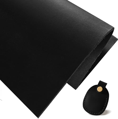 MeYuxg Meterläder, äkta läder till metervara, läder för örhängen, plånböcker och gör-det-själv (svart, 30 x 60 cm)
