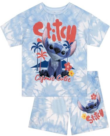 Disney Lilo And Stitch Pyjamas, Short Sleeve Girls Pyjamas, Stitch Pjs For Girls, Pyjama Set, Blue 5-6 Years