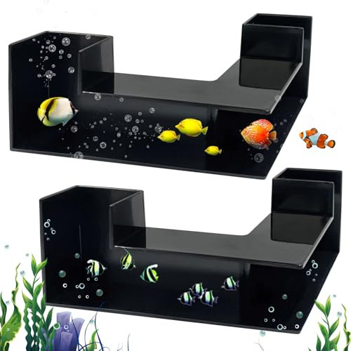 2 Pieces Aquarium Tunnel Underground Aquarium Underground Tunnel, Aquarium Shrimp Cave Tunnel, Corner Tunnel for Aquariums, Fish and Shrimp Hiding Place for Aquariums for Fish Catfish Shrimp Crabs