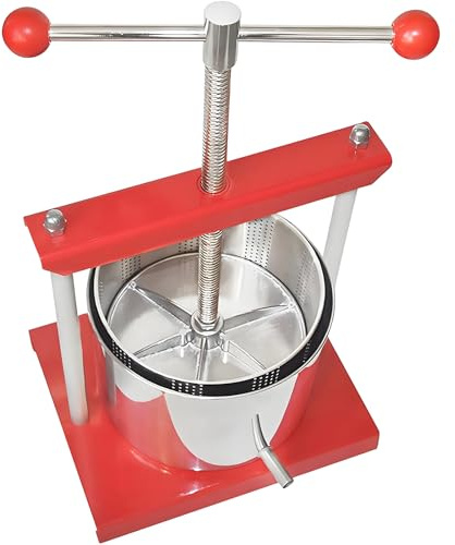 forplubossmmp Pressa per Tintura E Spremiagrumi in Acciaio Inox, Pressa per Frutta in Acciaio Inox da 6 L (1,6 Galloni), Spremiagrumi Manuale con Barili per La Preparazione di Sidro Vino