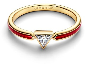 Pandora Marvel Iron Man 164211C01 - Anello da Donna, Colore: Oro, 52/16,6, Argento Sterling, Zirconia cubica