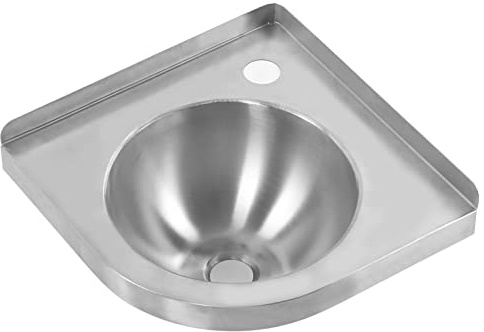 Xiuganpo Évier de Lavabo D'angle, Finition Brossée Durable, pour Cuisine et Salle de Bain, Camping-car, en Acier Inoxydable 304, Gain de Place