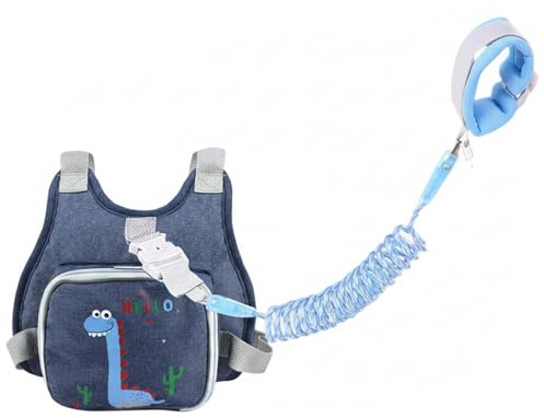 Guinzaglio per zainetto per bambini, anello da polso anti-smarrimento, imbracature e guinzagli di sicurezza per bambini, cinturino riflettente, imbracatura regolabile con guinzaglio da 1, 5 m per
