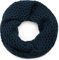 styleBREAKER Unisex Strick Loopschal mit Loch Muster, Uni Lochstrick Schlauchschal, Winter Strickschal 01018156, Farbe:Dunkelblau