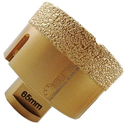 SHDIATOOL Diamantbohrer, 65 mm, Vakuumgelötet, mit Gewinde M14, für Trockenbohrungen, Porzellan, Fliesen, Granit, Marmor