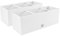 2in1 Set 2X Balkonkasten Blumenkasten Rattan-Optik 4 Farben Pflanztopf Blumenkübel (Weiß)