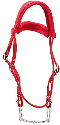 tooloflife - Briglia per cavalli equestri con redine, regolabile, colore: Rosso