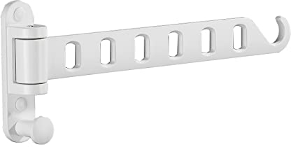 JOOM Kleiderhaken Klappbar,Wand Kleiderständer Klappbar, 180° Drehbare Wand Kleiderständer Klappbar Kleiderstange Klapphaken für Waschküche Balkon Badezimmer (weiß)