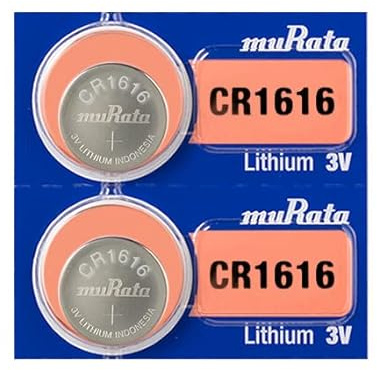 Murata CR1616 Battery 3V Lithium Coin Cell - Replaces Sony CR1616 (2 Batteries)