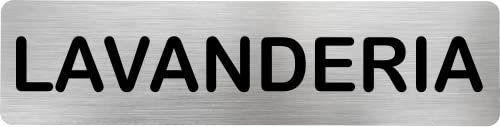 Becral® - Señal de acero inoxidable LAVANDERÍA | Placa puerta INOX | Señal informativa | Cartel Puerta 200X50mm