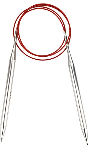 Aguja De Tejer Circular De 100 Cm, Alambre Flexible, Aguja De Tejer Circular Fija De Metal Para Proyectos Como Mantas, Para Manos Artritis, 8mm