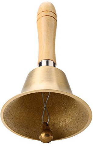 Cloche De Main En Métal, Cloche À Main En Bois, Poignée En Bois De Cloche D'appel Clair Fort De Cloche De Main Pour Des Événements De Mariage