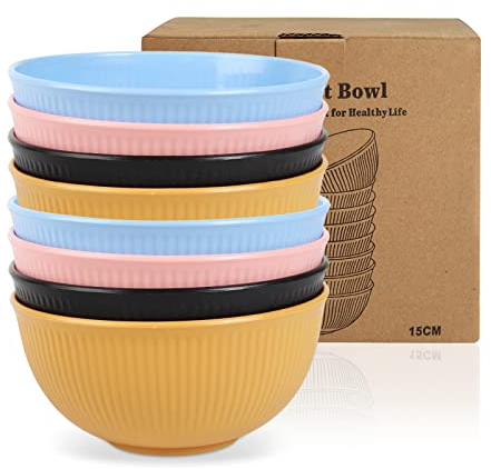 AouiSton 24 OZ Schüssel Müslischalen/Salatschüssel 8er, Snackschale plastikschüssel für Kinder und Erwachesene .Leicht & Bruchsicher.