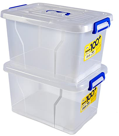 LONENESSL 2PCS Plastic Storage Box with Lid Wheel, Clear Stackable Boxes for Storage for Home Office(6L, 10L, 15L, 20L, 26L, 35L, 45L) (6L)