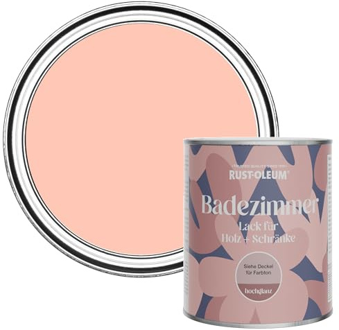 Rust-Oleum Peach Moisture Resistant Bathroom Wood and Cabinet Paint in Gloss Finish - Happy As A Clam 750ml