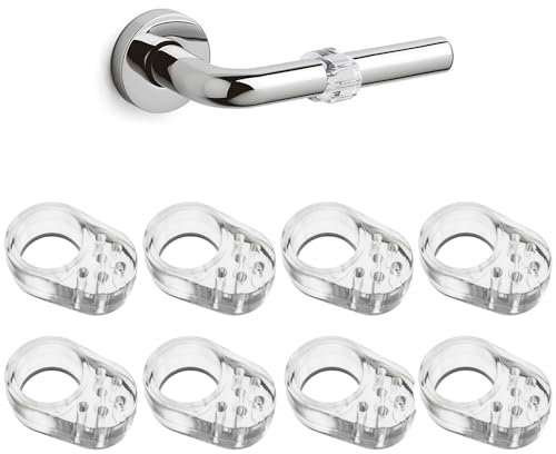 Athyior Paquete de 8 topes transparentes para manija de puerta, topes de puerta de PVC suave, de goma flexible, protectores de manija de puerta de pared, almohadillas transparentes en forma de O