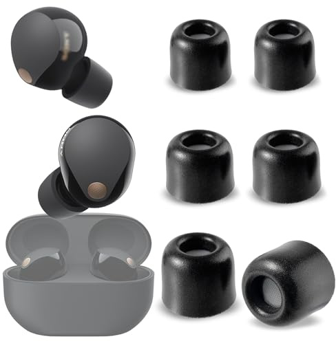 sciuU Geräuschisolierende Ohrstöpsel [3 Paar] Kompatibel mit Sony WF-1000XM5 / WF-1000XM6, Staubschutz Memory Foam Tips Ohrhörer, Geräuschreduzierung & Klangverbesserung – S+M+L