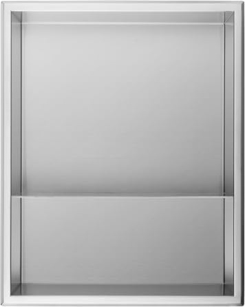 BOSALEOM Shower Niche 16’’*20’’, Stainless Steel Insert Storage Shelf, No Tile Needed, Double Shelf, Brushed Nickel