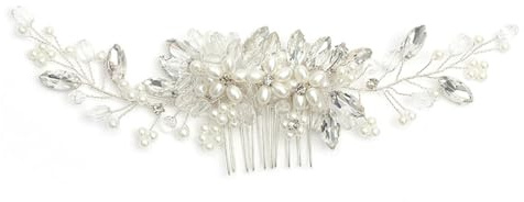 ZOKJSW Peigne à cheveux en cristal pour mariée Accessoire de coiffure pour femme et fille