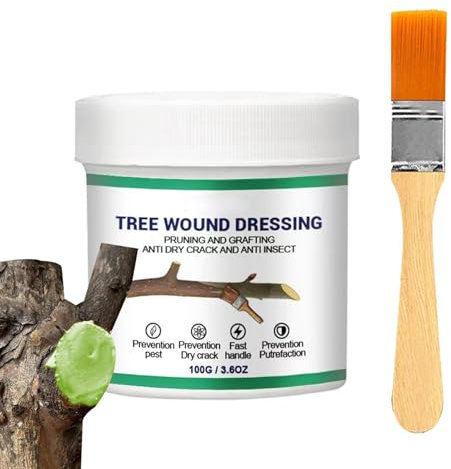 100g Tree Pruning Sealer, Tree Wound Sealer Healing Paste, Tree Wound Sealer, Tree Wound Dressing, Plant Healing Paste, Tree Grafting Supplies With Brush,Tree Sealant For Shrubs, Roses