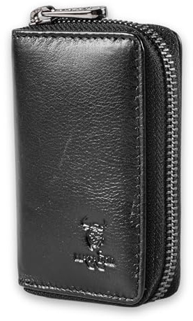 MATADOR | Basel | Étui pour cartes de crédit en cuir pour homme avec fermeture éclair sur tout le pourtour | Étui pour cartes de visite avec compartiment à monnaie et boîte cadeau au format portrait |