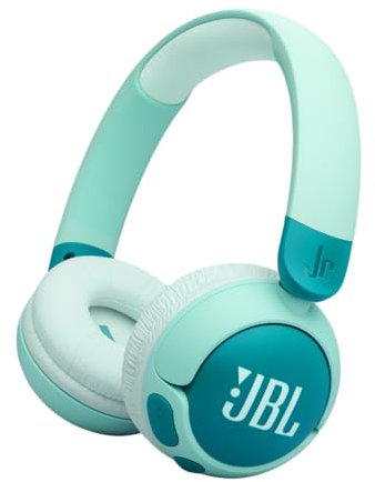 JBL Junior 320 BT, Auriculares supraaurales e inalámbricos para niños, Bluetooth, micrófono, Safe Sound, volúmen hasta 85 dB, 50 hrs de batería, Set de Pegatinas, diseño Plegable, Verde