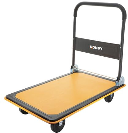 Chariot plateau à roulettes acier 250kg - Plateau anti dérapant - Poignée confort