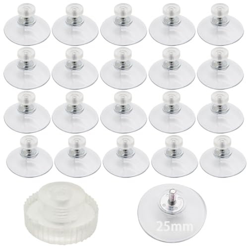 Ventouse en plastique CTRICALVER transparente, avec 20 ventouses, ventouse diamètre 25 mm, écrous en plastique transparents filetés M4, convient pour la suspension quotidienne de fenêtres