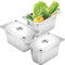 Set di 3 ciotole per alimenti in acciaio inox con coperchio, contenitore GN 1/3, contenitore Gastro e vaschette per il panierstraße, contenitore in acciaio inox per cibi caldi/freddi, catering e