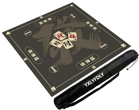 YXLYFDLY Tapete suave de Mahjong grueso y reducción de ruido, mantel de Mahjong con bolsa de transporte, tapete de juego en casa para póquer, cartas, juegos de azulejos (gris, 75 cm)