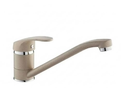 Miscelatore Monocomando per Lavello Cucina, Rubinetto con Canna Girevole 360°, Finitura Color Terra/Sabbia ad Effetto Granito, Design Moderno Ergonomico