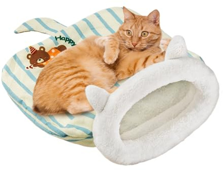 Cat Bag, Easy Clean Kitten Sack, Pet Sleeping Pouch with Heat Retention, Textile Soft Cat Nest with Snug Support, Enclosed Pet Bed, Sleeping Small Animal Resting Place