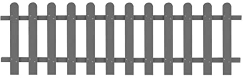 Ordellia Valla de láminas WPC gris 200 x 60 cm, 12 listones, para valla de jardín, listones de protección visual y valla de madera, para terraza, balcón y jardín delantero, resistente al agua y a la