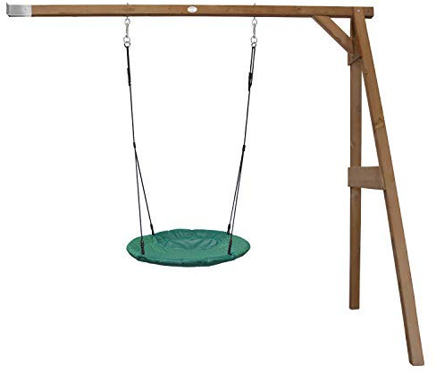 AXI Summer Altalena del nido con telaio in legno in marrone | Altalena a muro per bambini con sedile a nido d'ape | Altalena a muro solo per giardino/uso esterno.