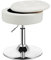 COSTWAY 360° Swivel Vanity Stool, Height Adjustable PU Leather Footstool Storage Ottoman with Removable Tray Lid, Modern Padded Round Footrest Accent Makeup Stool Chair for Living Room Bedroom (White)