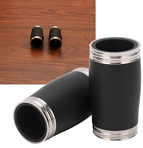 Klarinette Stimmrohr 58MM, Klarinettenfass, Stimmrohr Für Klarinette, 2 Stück Klarinetten-Stimmrohre, Bb-Treble-Tonhöhenrohr aus Metall und Technischem Kunststoff, Schwarz